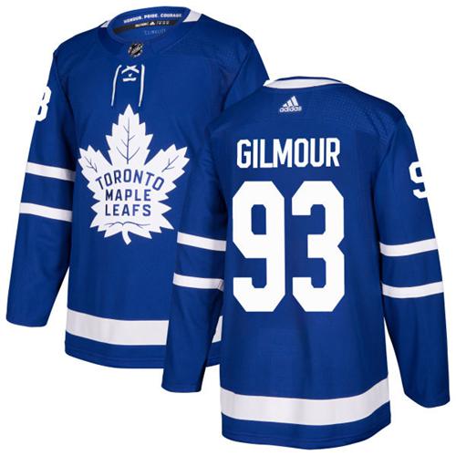 Adidas Maple Leafs #93 Doug Gilmour Blue Home Authentic Stitched Youth NHL Jersey - Click Image to Close